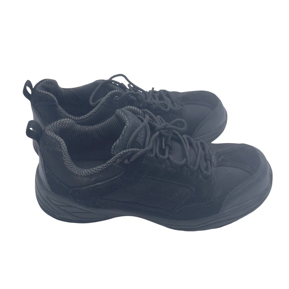 Brahma Mens Steel Toe Work Shoes Black Suede Industrial Safety Sneakers Low Top